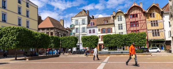 Fransa Nın Kuzeydoğusundaki Troyes Grand Est Bölgesindeki Ortaçağ Eski Kasabasında — Stok fotoğraf