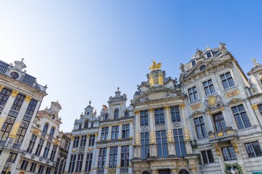 Brussels, Belgium - March 25, 2022: Grand Place. Market square surrounded by beautiful guild halls in Brussels Belgium. Unesco world heritage