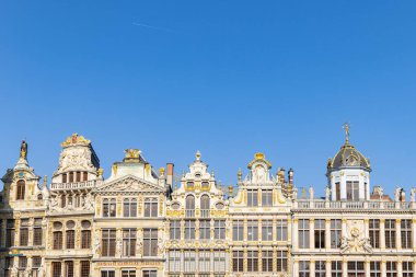 Brussels, Belgium - March 25, 2022: Grand Place. Market square surrounded by beautiful guild halls in Brussels Belgium. Unesco world heritage