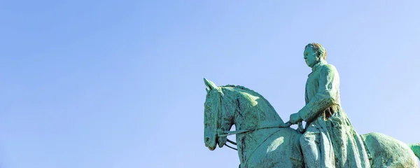 Brussels Belgium March 2022 Statue King Albert Belgium Horse Mont — Fotografia de Stock