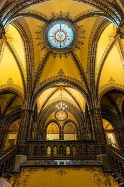 Lubeck, Germany - July 30, 2022: Beautiful renaissance Interior of city hall in Lubeck in Schleswig-Holstein in northern Germany
