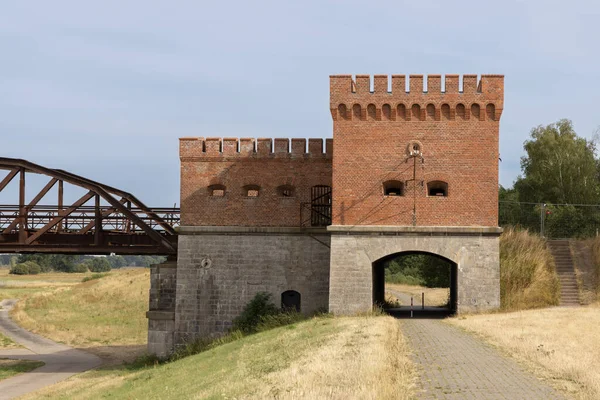 Domitz Railway Bridge Fortified Bridge House Former Inner Border East — Stok fotoğraf