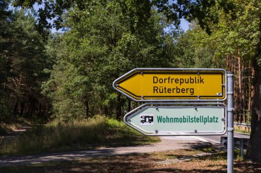 Ruterberg, Germany - August 2, 2022: Ruterberg village along the road refering to the cold war period in which the village declared itself as republic