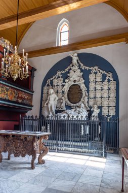 Midwolde, The Netherlands - August 24, 2022: Interior of roman church 12th century in Midwolde municipality Westerkwartier in Groningen province in the Netherlands