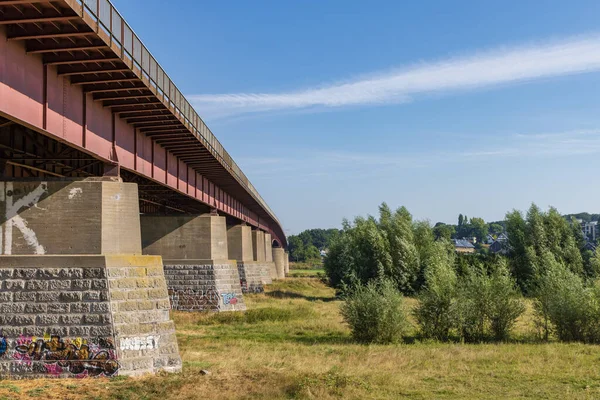 Most Przez Dolny Ren Prowincji Rhenen Utrechcie Obszary Zalewowe Bardzo — Zdjęcie stockowe