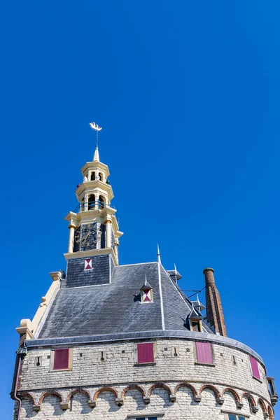 Stadsgezicht Van Hoorn Met Hoofdtoren Hoofdtoren Met Blauwe Lucht Haven — Stockfoto