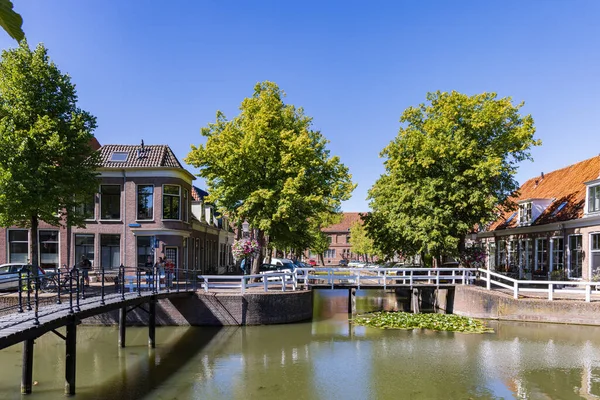 Hoorn Netherlands August 2022 Cityscape Hoorn Canal Boats Center Hoorn — Stock Photo, Image