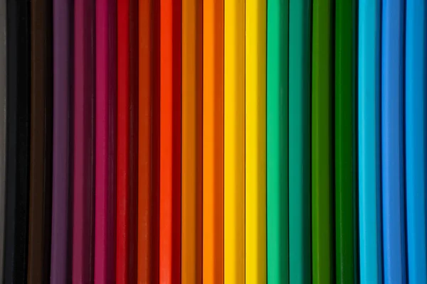 Fond Arc Ciel Rayures Colorées Crayons Lumineux Couleur — Photo