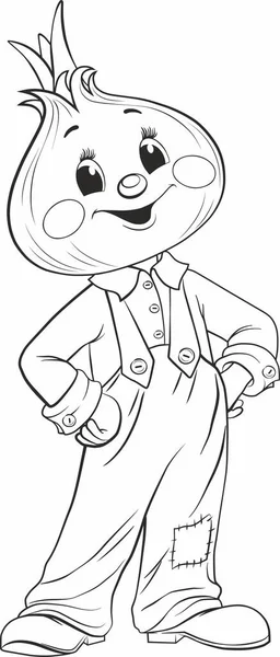 Çizgi film Soğan Çocuk Cipollino çizim vektörü