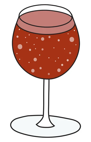 Red wine spritzed classic cocktail in a glass. White and soda water sparkling weinschorle drink. Stylish hand-drawn doodle cartoon vector illustration. Good for menu decoration, cards or posters. — Stock Vector