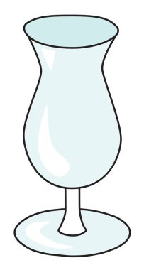 Karayip Kasırgası kokteyl bardağı. El çizimi karikatür stili cin renkli vektör çizimi. Parti kartı, davetiyeler, posterler, bar menüsü veya alkol tarifi için