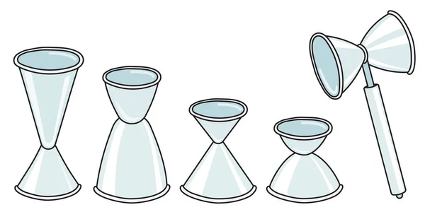 Set di accessori per cocktail da bar. Illustrazione vettoriale in stile cartone animato scarabocchiato disegnato a mano. Per menu bar, design del sito web del barista, illustrazione del processo di preparazione di cocktail — Vettoriale Stock