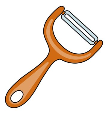 Sebze soyucu Zester Restoran Mutfak Aksesuarı. El çizimi karikatür tarzı vektör görüntüsü. Restoran barı tasarımı, kokteyl yemek yapma süreci, yemek kitabı dekorasyonu için.