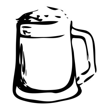 Tankard stein bardak birası. El çizimi mürekkep çizimi grafikleri. Oktoberfest, Saint Patrick veya zanaat taslak bira festivali afişi, afiş ir stickers, bar restoranı menüsü.