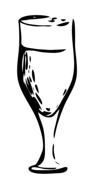 Lale kadehi bira bardağı. El çizimi mürekkep çizimi grafikleri. Oktoberfest, Saint Patrick veya zanaat taslak bira festivali afişi, afiş ir stickers, bar restoranı menüsü.