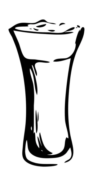 Bicchiere da birra Pilsner pinta. Illustrazione grafica in stile inchiostro disegnato a mano. Oktoberfest, San Patrizio o progetto artigianale birra evento festival poster, banner ir adesivi, pub bar ristorante menu. — Vettoriale Stock