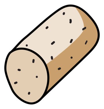 Karikatür tarzı kahverengi şarap mantarı illüstrasyonu. Bar restoranının menü reklamları, poster, kart, çiftçi pazarı gıda dekorasyonu, web sitesi tasarımı veya çıkartmaları