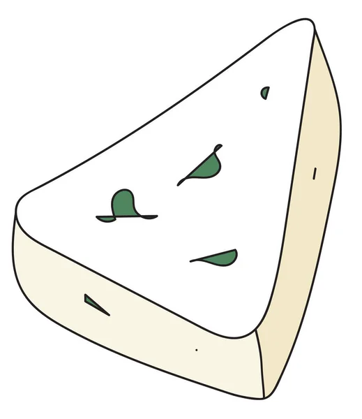 Doodle cartoon style roquefort gorgonzola goat blue cheese vector illustration. Bar restaurant menu ads, poster, card, farmers market food decor, website design or stickers — Stock Vector