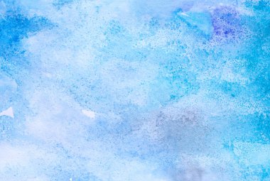 Açık mavi serin kış soğuk el boyalı suluboya arka plan.