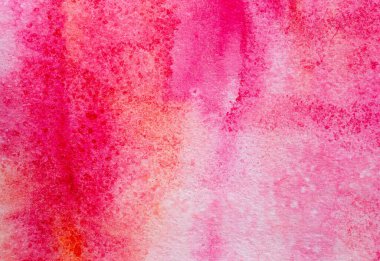 Kırmızı ve pembe el boyalı suluboya arka plan.