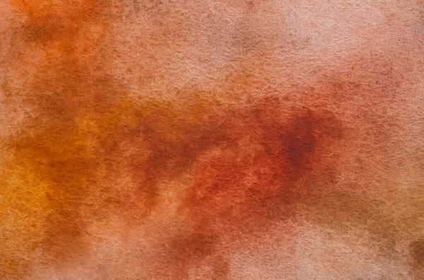 Warm Abrown Natural Orange Beige Hand Painted Watercolor Background — Fotografia de Stock