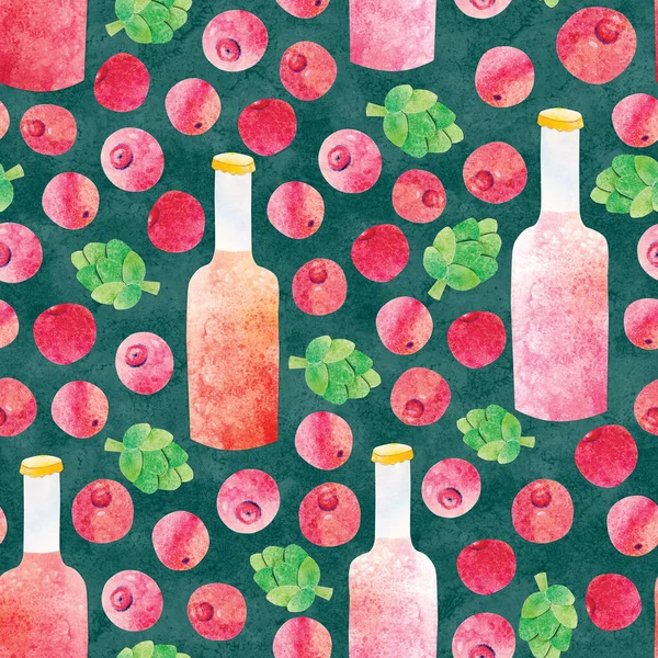 Acquerello Disegnato Mano Taglio Carta Mirtillo Cowberry Frutta Artigianale Birra — Foto Stock