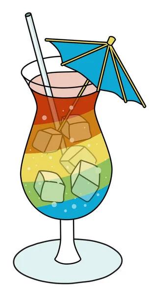 Tiki Cotail Hurricane Glass Rainbow Lgbt Equity Flag Colour Різноманітності — стоковий вектор