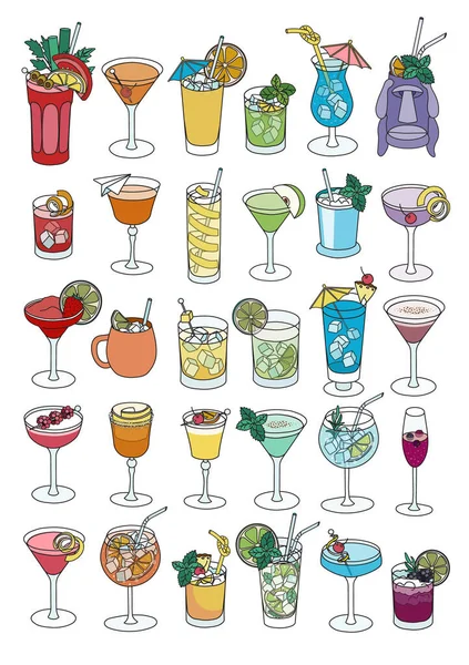 Poster Size Collection Set Bar Cocktails Rainbow Lgbt Colors Gradient — Archivo Imágenes Vectoriales