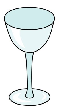 Nick and Nora cocktail glass. Stylish hand-drawn doodle cartoon style gin colored vector illustration. For party card, invitations, posters, bar menu or alcohol cook book recipe.