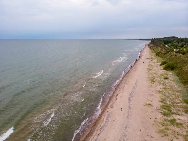 Areal Drone Ελικόπτερο Θέα Της Παραλίας Της Βαλτικής Θάλασσας Κοντά — Φωτογραφία Αρχείου