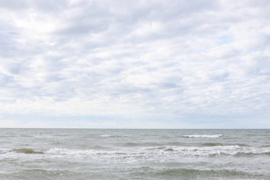 Baltık deniz kıyısı hattı. Fotoğraf bulutlu bir yaz gününde çekildi..