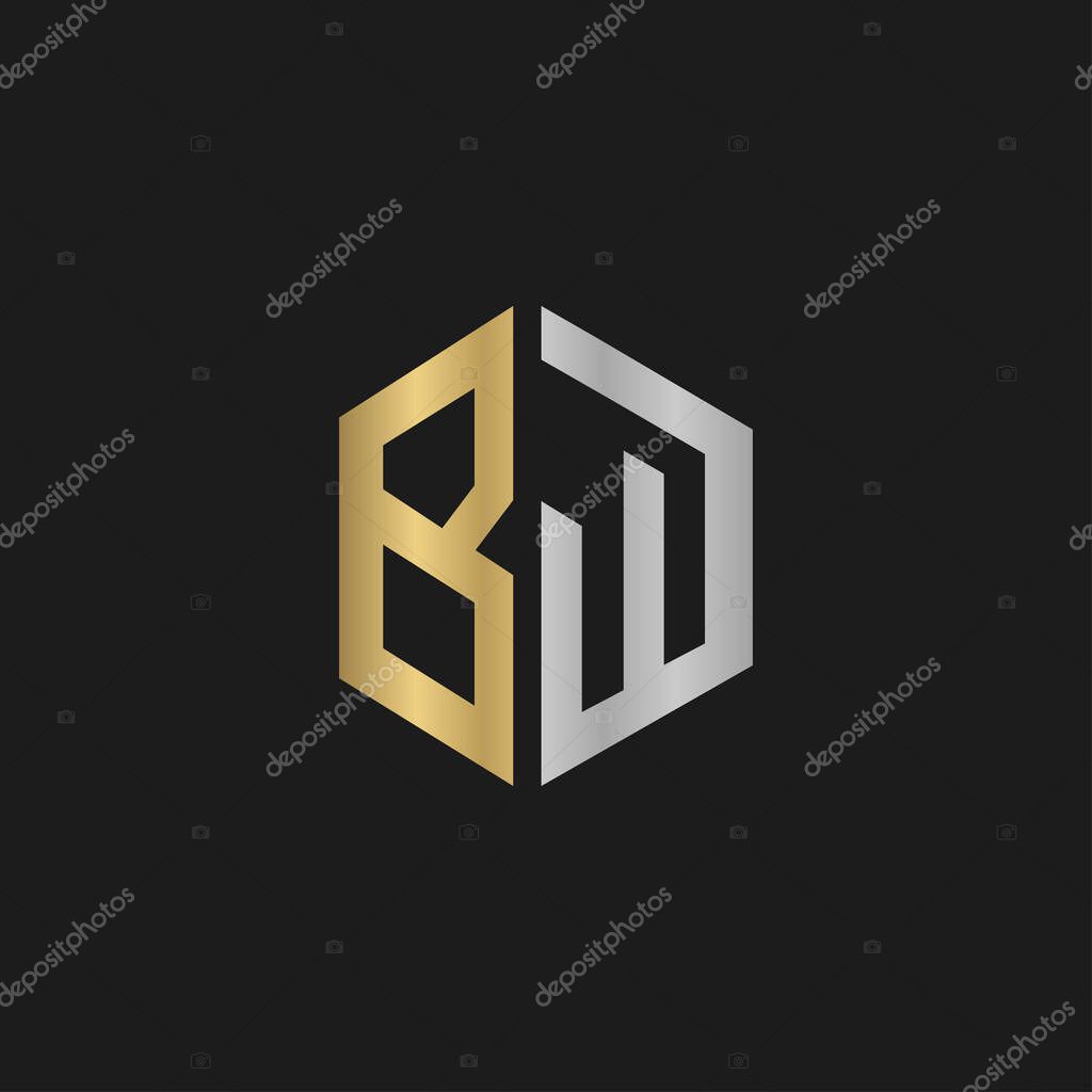 Alphabet letters Initials Monogram logo BW, WB, W and B