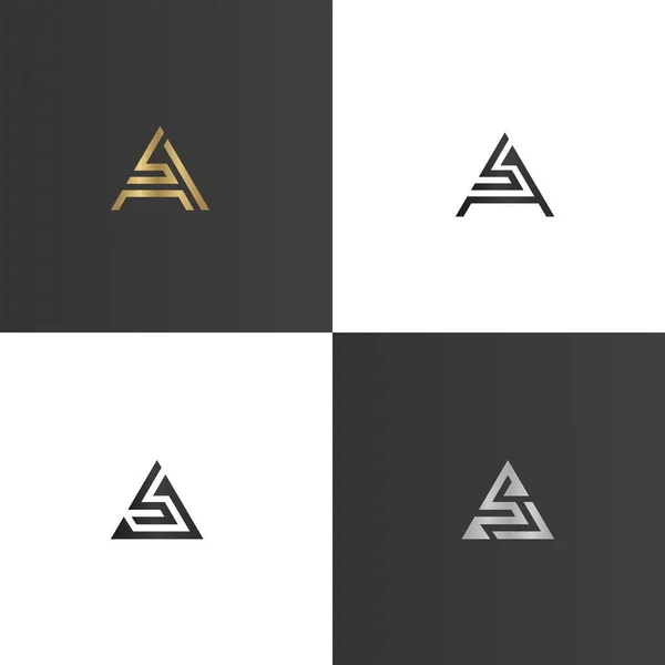 Diseño Inicial Abstracto Del Logotipo Del Alfabeto Letra Del Monograma — Vector de stock