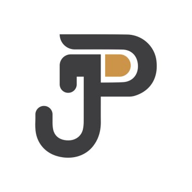 jp harfi logosu veya pijama tasarım şablonu