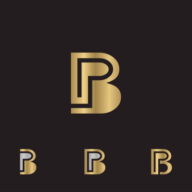 bp veya pb logosu ve simge tasarım şablonu
