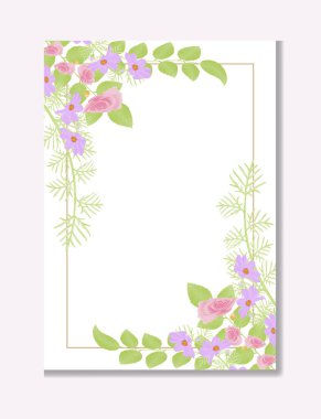 Suluboya doğal gül çiçeği ve set tasarımını bırak