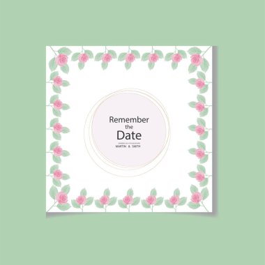 Suluboya doğal gül çiçeği ve set tasarımını bırak