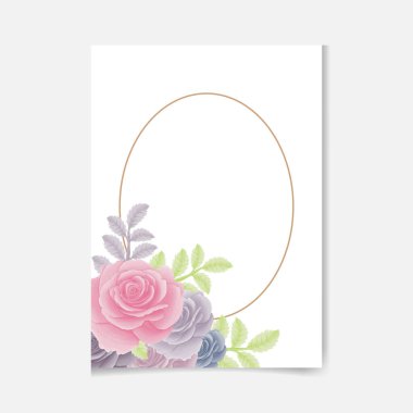 Suluboya doğal gül çiçeği ve set tasarımını bırak