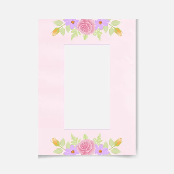 Watercolor Natural Rose Flower Leave Set Design — Stock Vector