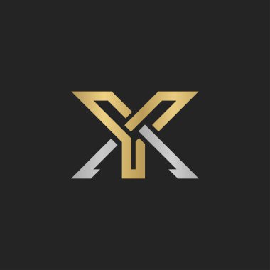 YX, XY, X ve Y Soyut ilk harfli harf logosu tasarımı