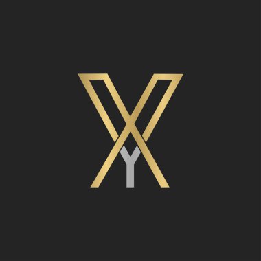 YX, XY, X ve Y Soyut ilk harfli harf logosu tasarımı