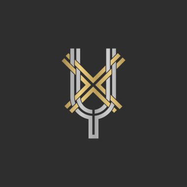 YX, XY, X ve Y Soyut ilk harfli harf logosu tasarımı