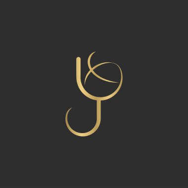 YX, XY, X ve Y Soyut ilk harfli harf logosu tasarımı