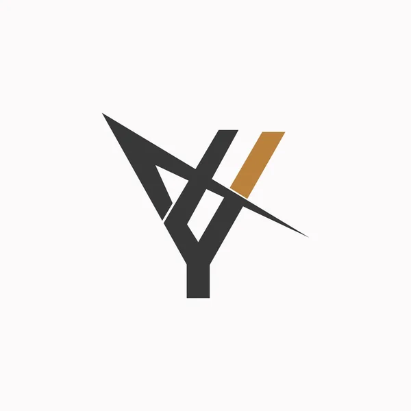 Yアブストラクト初期モノグラム文字アルファベットロゴデザイン — ストックベクタ