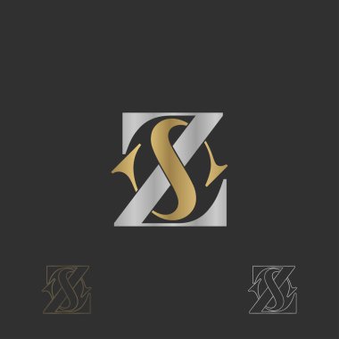 Alfabe Baş harfleri SZ, ZS, Z ve S logosu
