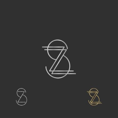 Alfabe Baş harfleri SZ, ZS, Z ve S logosu