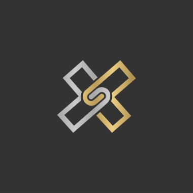 Alphabet Initials logo XS, SX, X and S