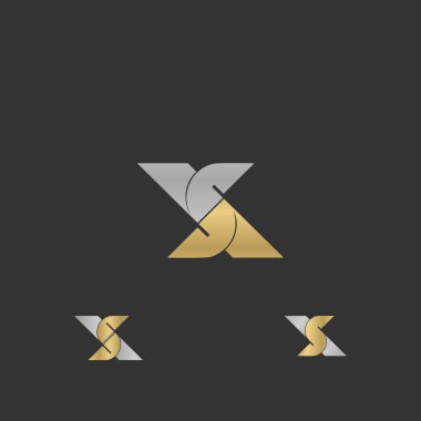 Alphabet Initials logo XS, SX, X and S