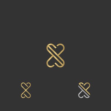 Alphabet Initials logo XS, SX, X and S