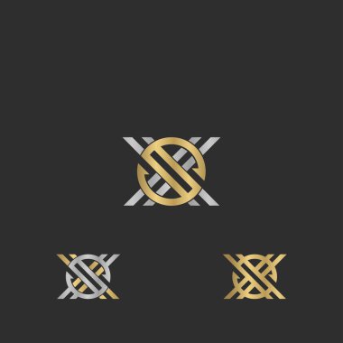 Alphabet Initials logo XS, SX, X and S